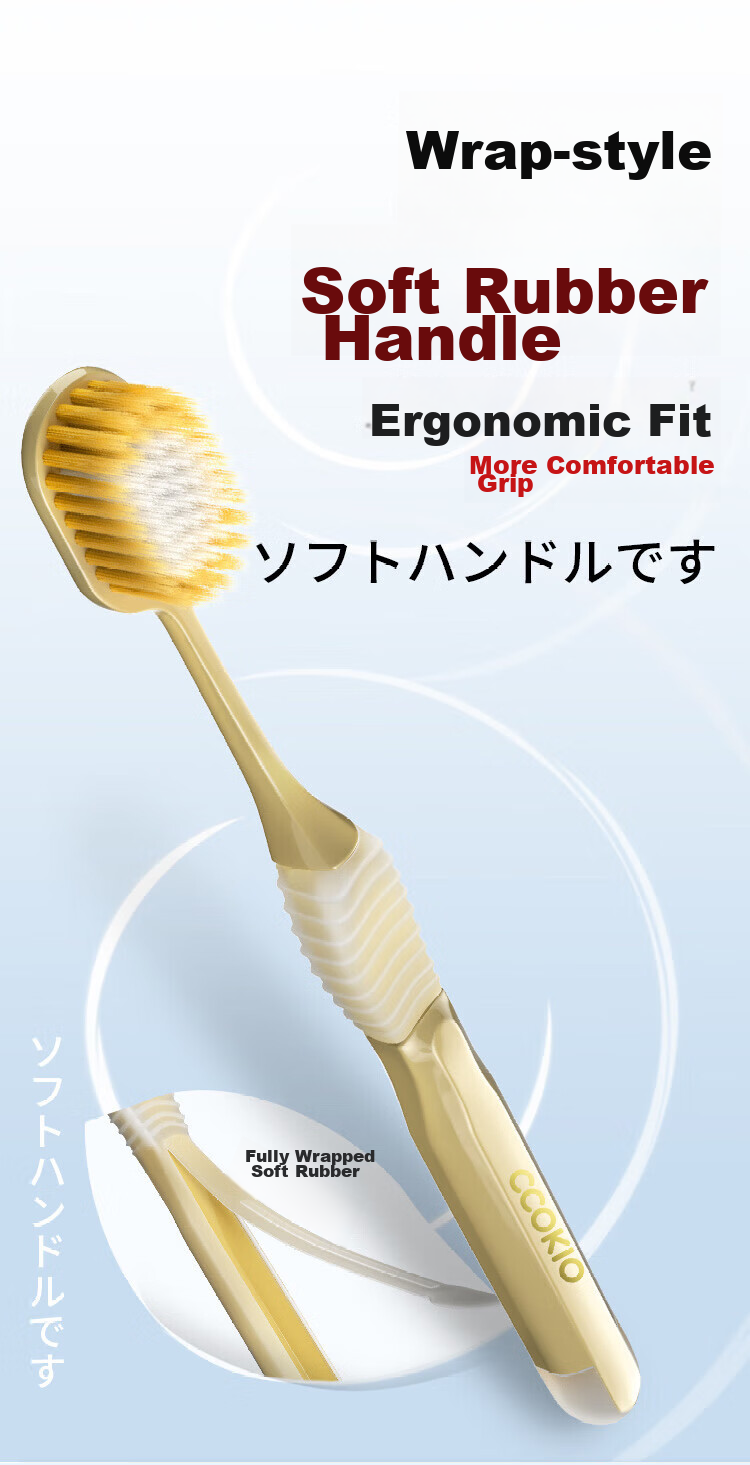 CCOKIO Japanese High-End 68-Hole Wide-Head Soft Bristle Toothbrush for Men, Women And Teenagers, Set of 4 11