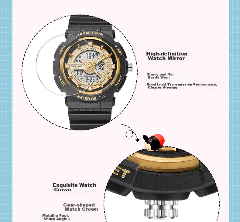 Disney Sports Waterproof Watch for Middle And High School Exams Only, Time-Telling Electronic Watch for Primary, Junior High And Senior High School Students And Childre 11