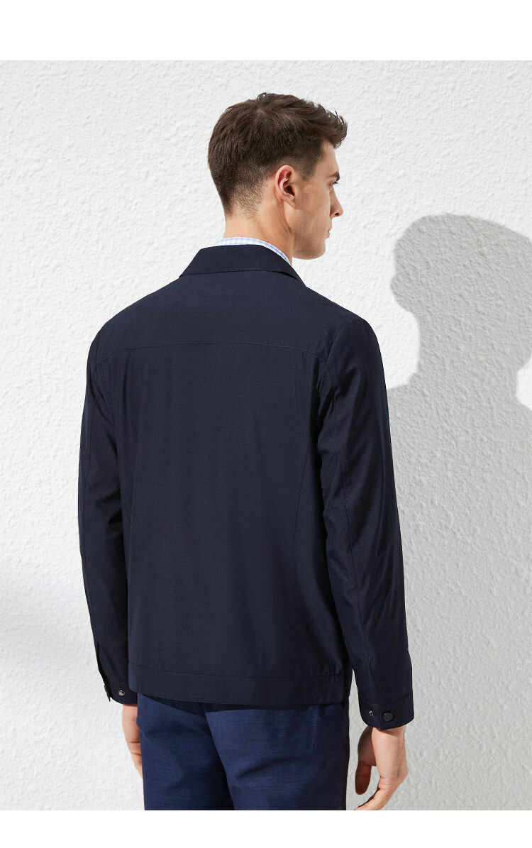 FIRS [Fitted Style] Men's Jacket, Spring Business Casual Solid Color Simple Lapel Zipper Cardigan Menswear 7