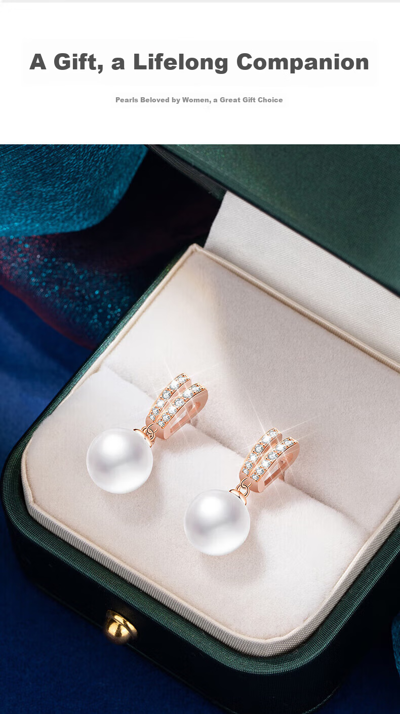 Zhoubaifu [1000+ Stores] Shijia Pearl Stud Earrings for Women, Elegant Earrings, Birthday Gift for Girlfriend Or Wife 5