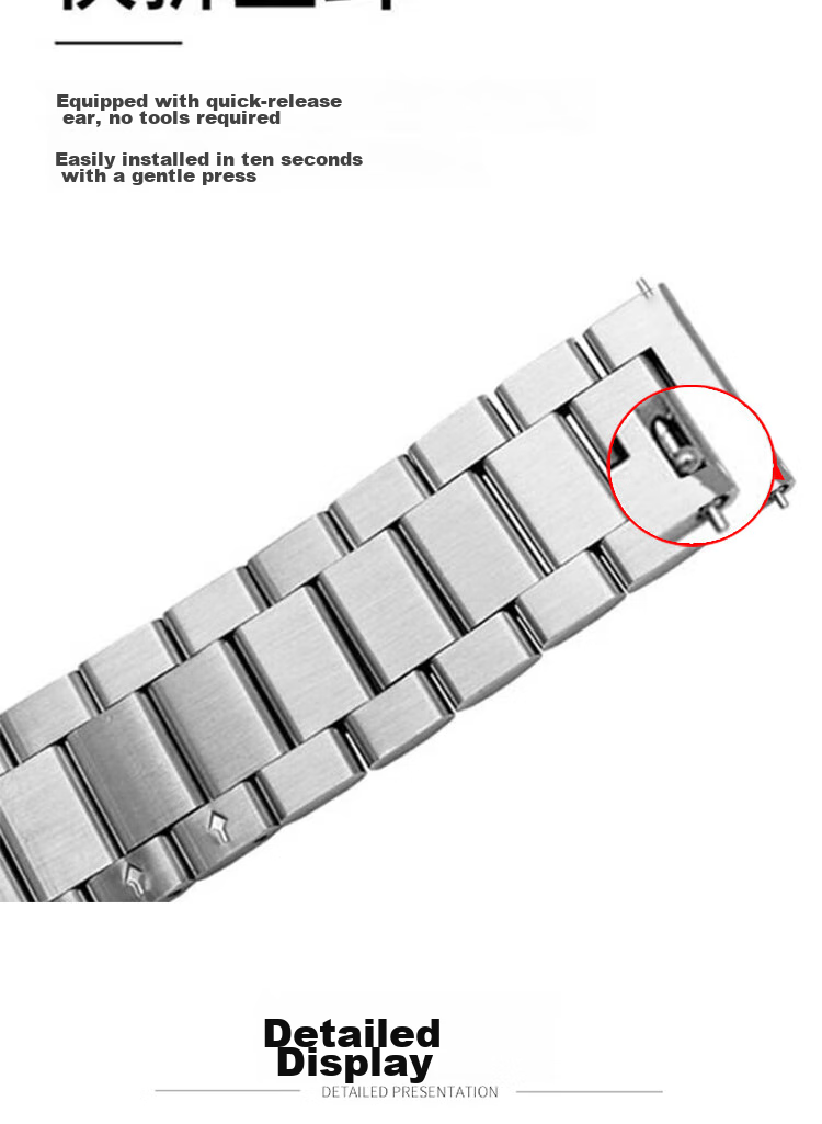 ESCASE Suitable for Huawei Watch Straps GT5/watch5pro, GT4/3pro/three Stainless Steel Metal Wristband, 46/48mm Dial, Extraordinary Gold Series 8
