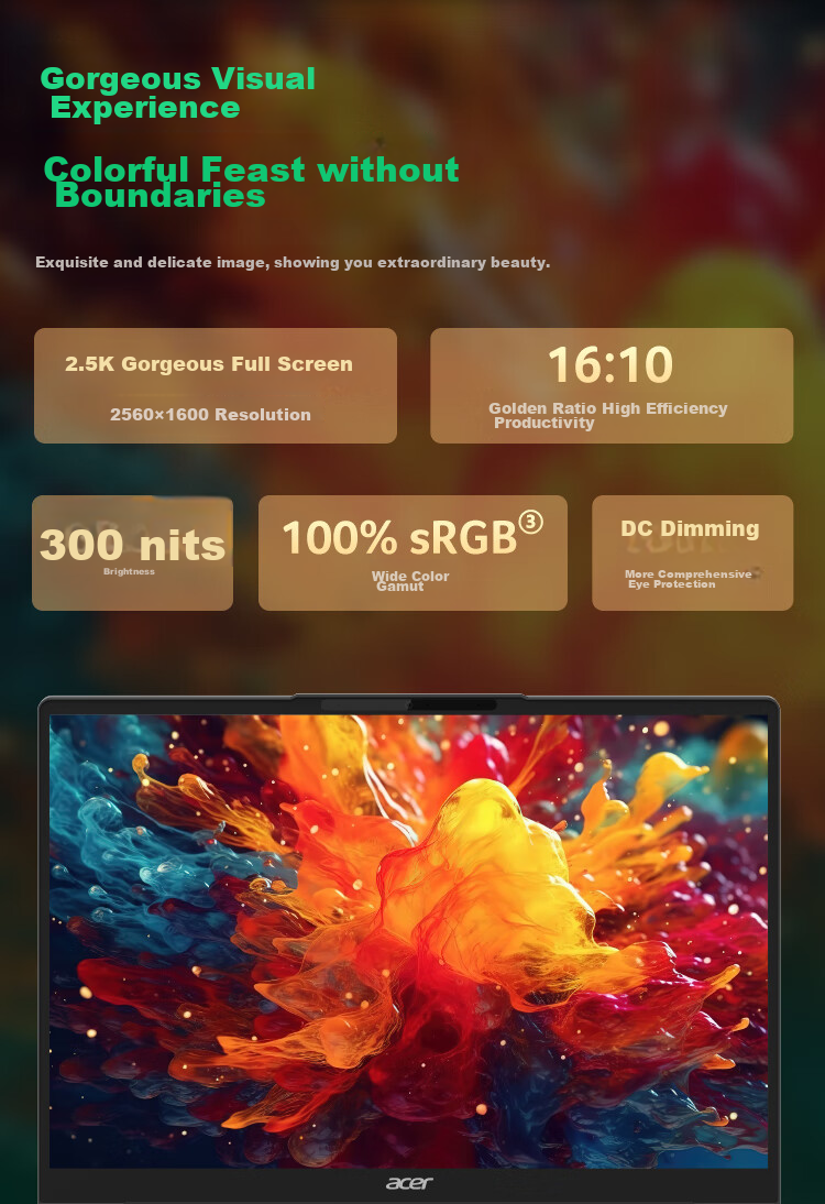 Acer Extraordinary Go Pro AI Dragon Crab Machine, Thin And Light Laptop, 14-Inch Qualcomm Notebook for Students And Office Use (Snapdragon XElite, 32GB RAM, 1TB Storage, 2.5K 120Hz Display) 12