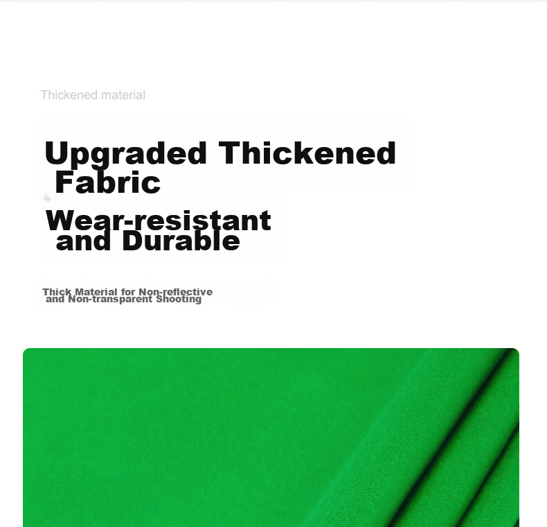 Hakutatz 2*3 Meter Green Photo Backdrop Cloth, Photography Portrait Film And TV Green Screen, Live Streaming Room Solid Color Background Wall Chroma Key Cloth, Fill Light Shooting Short Video Props Green Cloth Background Stand 6