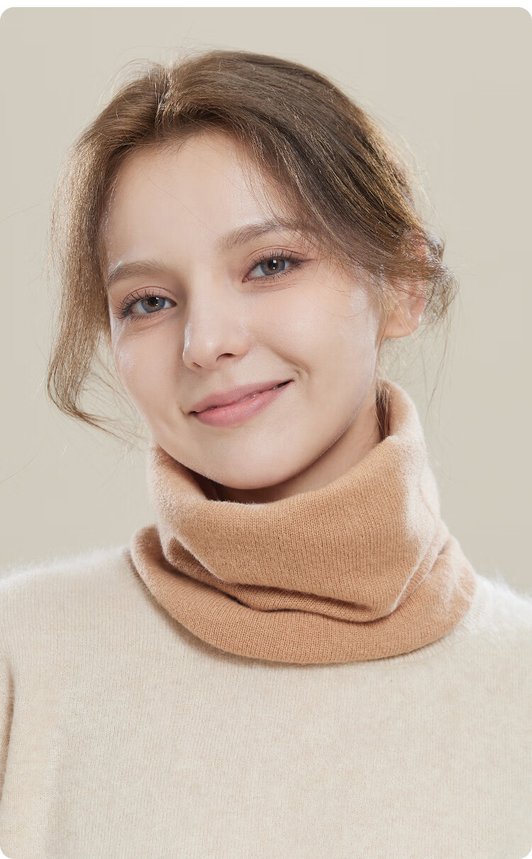 JIUMU Pure Wool Warm Neck Gaiter for Women, Autumn And Winter Thickened Cold-Proof Neck Protector, Women's Neck Warmer, Outdoor Scarf for Winter 19
