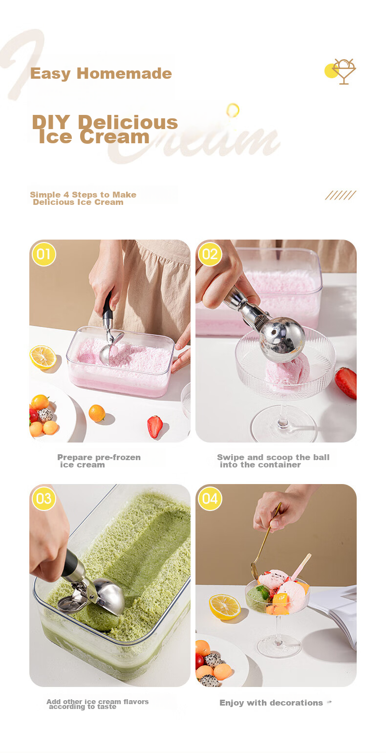 Guangyi 304 Stainless Steel Ice Cream Spoon, Scoop, Ice Cream Spoon, Fruit Baller GY7915 7