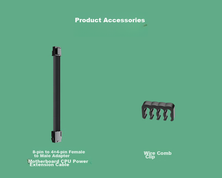 KELEPU Desktop Computer CPU Power Extension Cable, 8Pin to 4+4Pin Male And Female Extended Cord, Black, 300mm 11