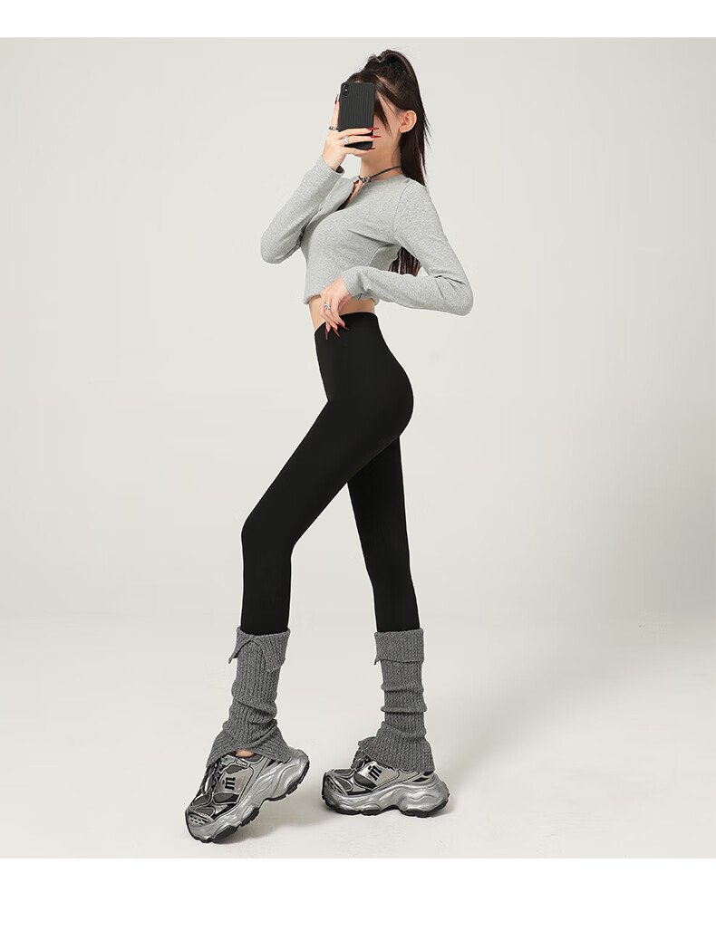 LangSha Butt-Lifting Leggings for Women, Autumn And Winter New Style, Thick Lambswool Yoga Pants, Tummy Control, Outer Wear Shark Pants 13