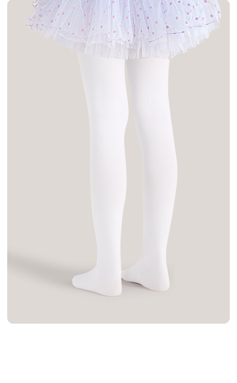 Zhiyouban Girls' Dance Tights, Children's Pantyhose, Thin Spring/autumn/summer Style, Base Layer Socks for Practice And Dancing, White Stockings, Leggings 11