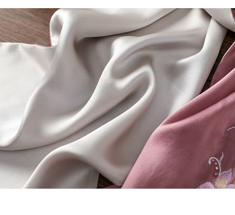 Shanghaigushi Silk Scarf for Women, Double-Layer Embroidery, 100% Mulberry Silk, Gift Box for Mom on Mid-Autumn Festival, Birthday Present, Purple And White 32