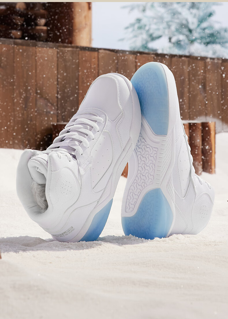 361° Men's Sports Shoes, Autumn And Winter High-Top Fleece-Lined Warm Cotton Shoes, Casual Sneakers for Men, 672146606A-8 16