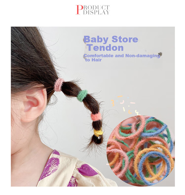 CHIMERA Approximately 80 Basic Elastic Hair Ties, Gentle on Hair, Flexible, for Girls' Hairstyles, Hair Accessories, And Hair Bands 9