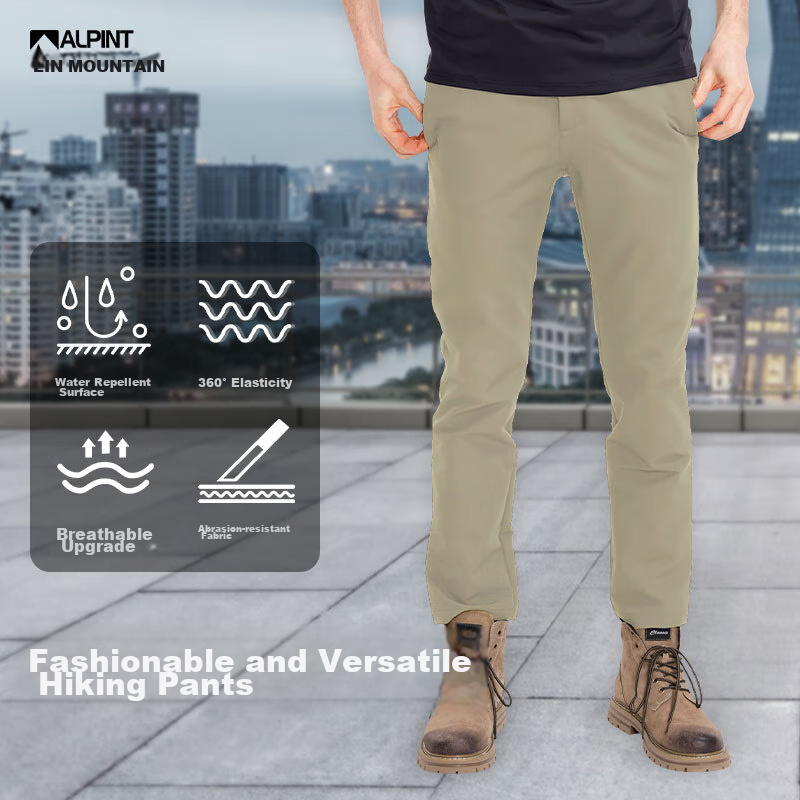 ALPINT MOUNTAIN All-Season Hiking Pants for Men, Breathable Elastic Outdoor Trousers, Lightweight Softshell Pants for Mountaineering