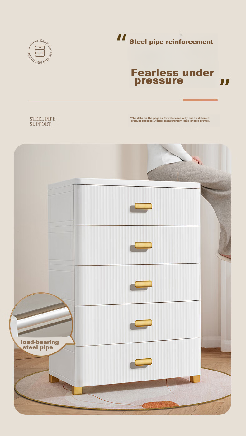 JEKO&JEKO Drawer Storage Cabinet for Bedroom Living Room, Wardrobe Bedside Table Toy Snack Organizer Five-Drawer Chest with Five Layers 5