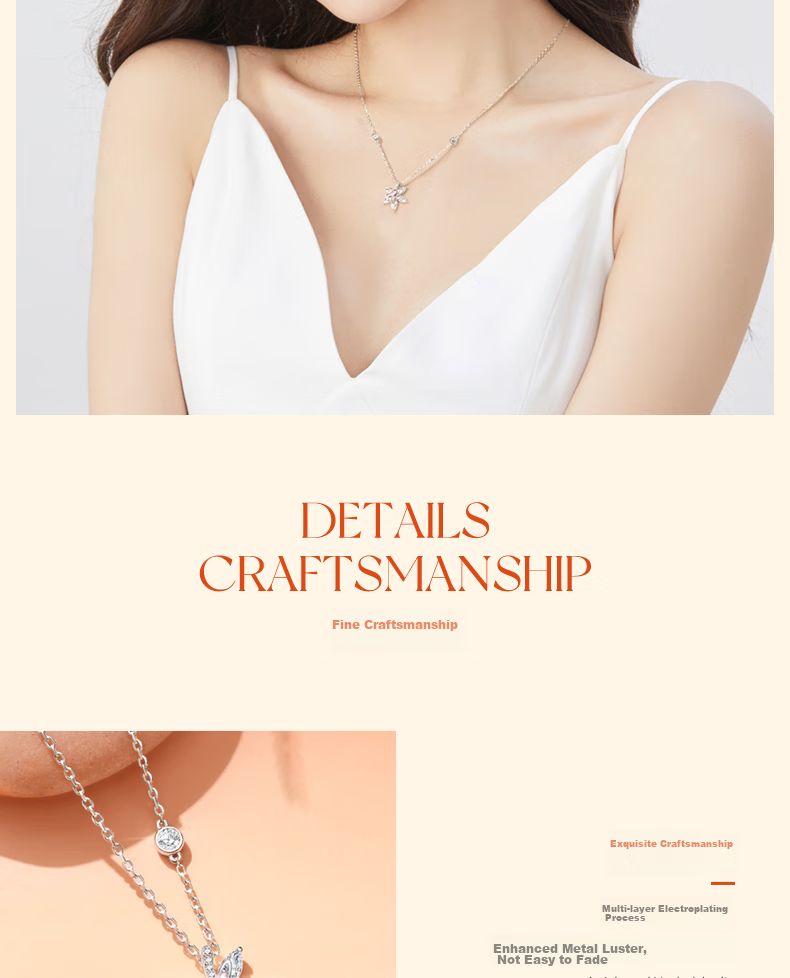Fanci Maple Leaf Necklace for Women, Silver Collarbone Chain, Luxurious High-End Jewelry, Birthday Gift for Girls Or Wives 10
