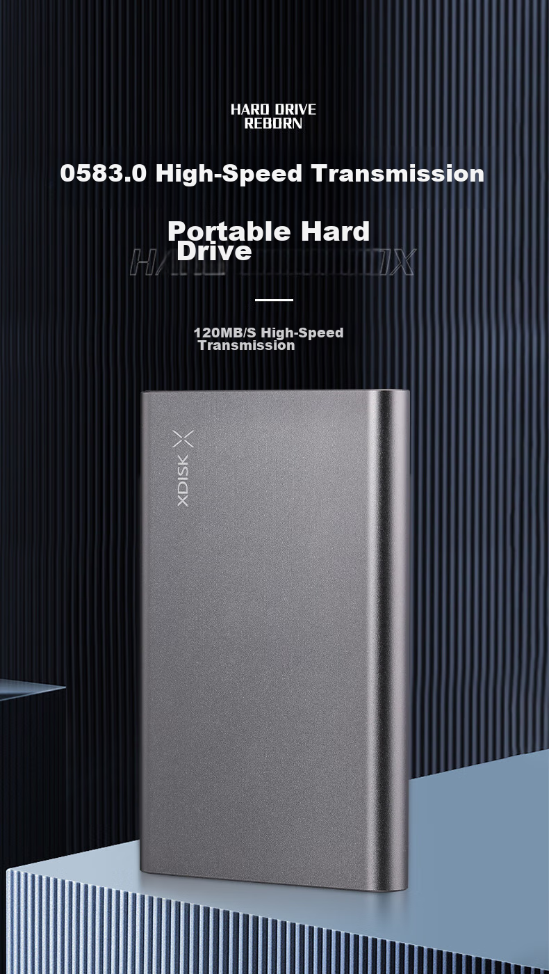 Xiaopan (XDISK) 1TB USB3.0 Metal Portable Hard Drive X Series 2.5-Inch Space Gray Ultra-Thin High-Speed Portable Stylish Model File Data Backup Storage Stable And Durable 2