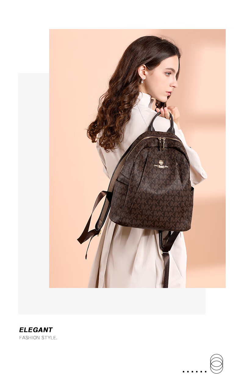 LMK Backpack for Women, Large Capacity Ladies' Bag, Fashionable Versatile Lightweight Travel Commuter Backpack, Gift for Girlfriend 9