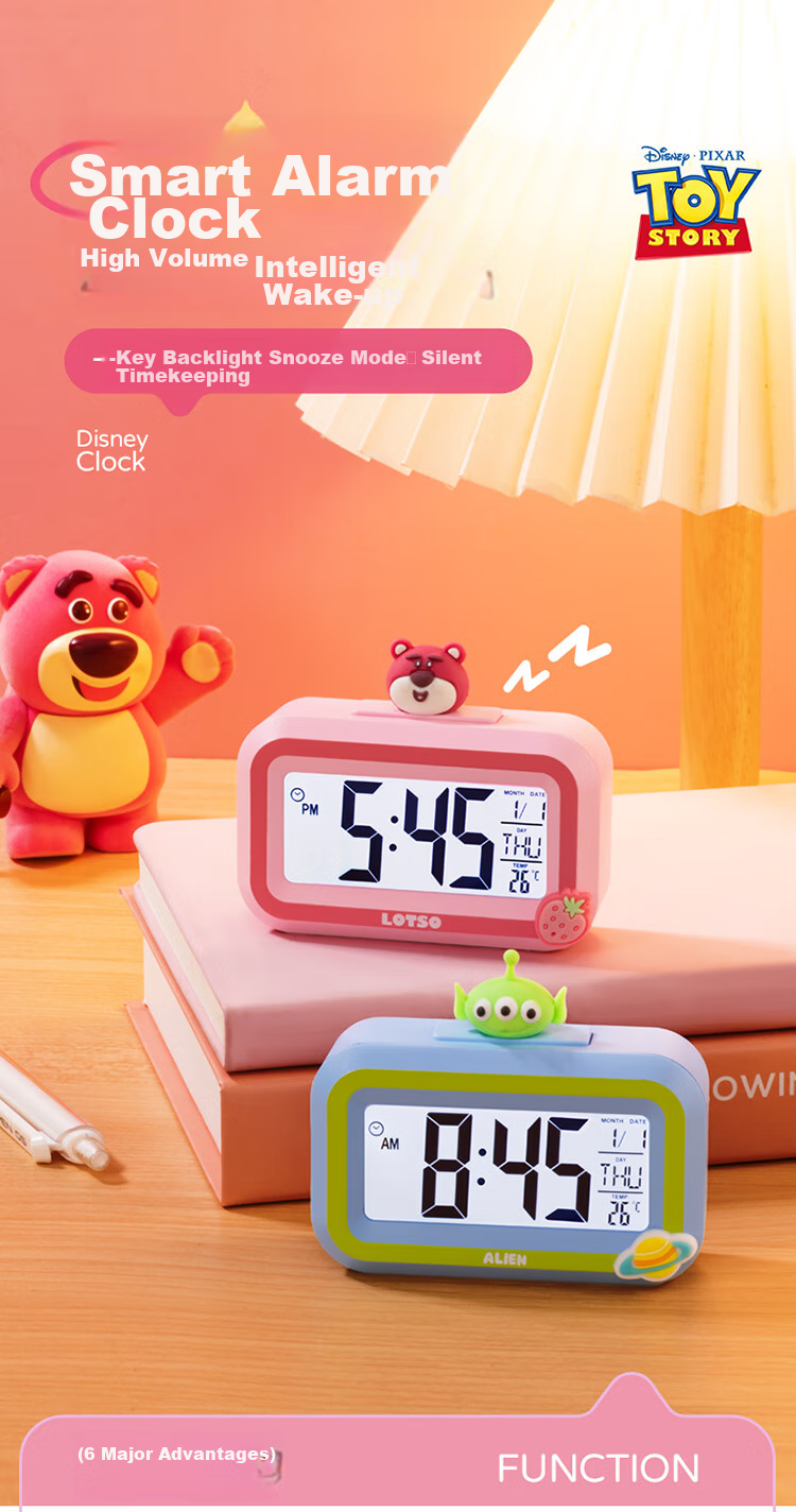 Disney Electronic Alarm Clock Timer Smart Alarm Clock for Children, Elementary School Students' Wake-Up Device, Boys' Study Supplies, Time Management Tool, Graduation Gift - San Yan Zai 1