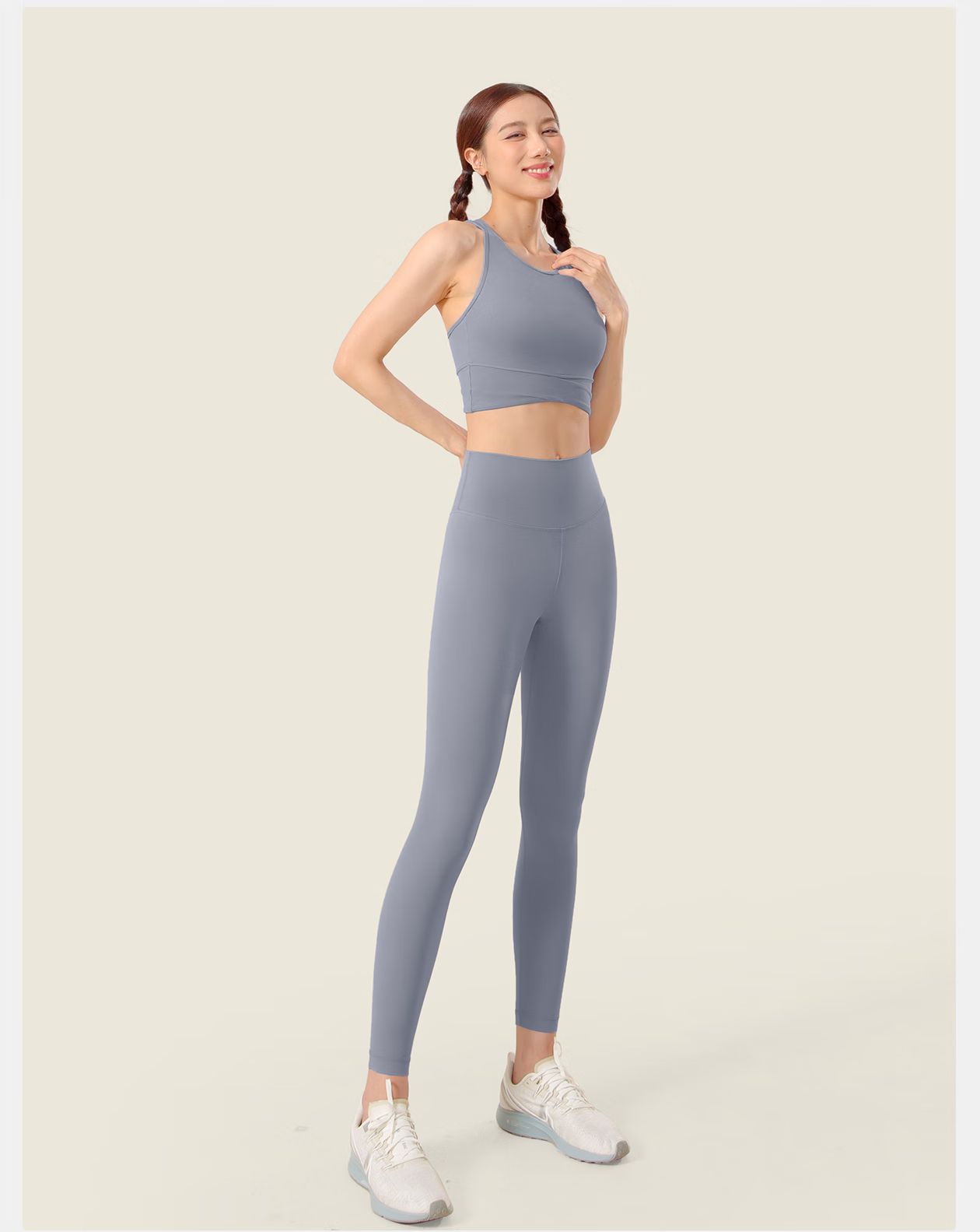 VFU Xiao Nao Dan Sports Bra for Women, Running Anti-Shock Sports Vest, Fitness Back Support, Cream Yellow, S 18