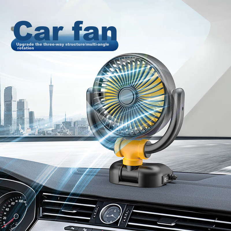 Dijialun Car Fan, 12V Small Bread-Shaped, for Wuling Hongguang Sedan And SUV, Single-Head Car Fan, Powerful Automotive Electric Fa