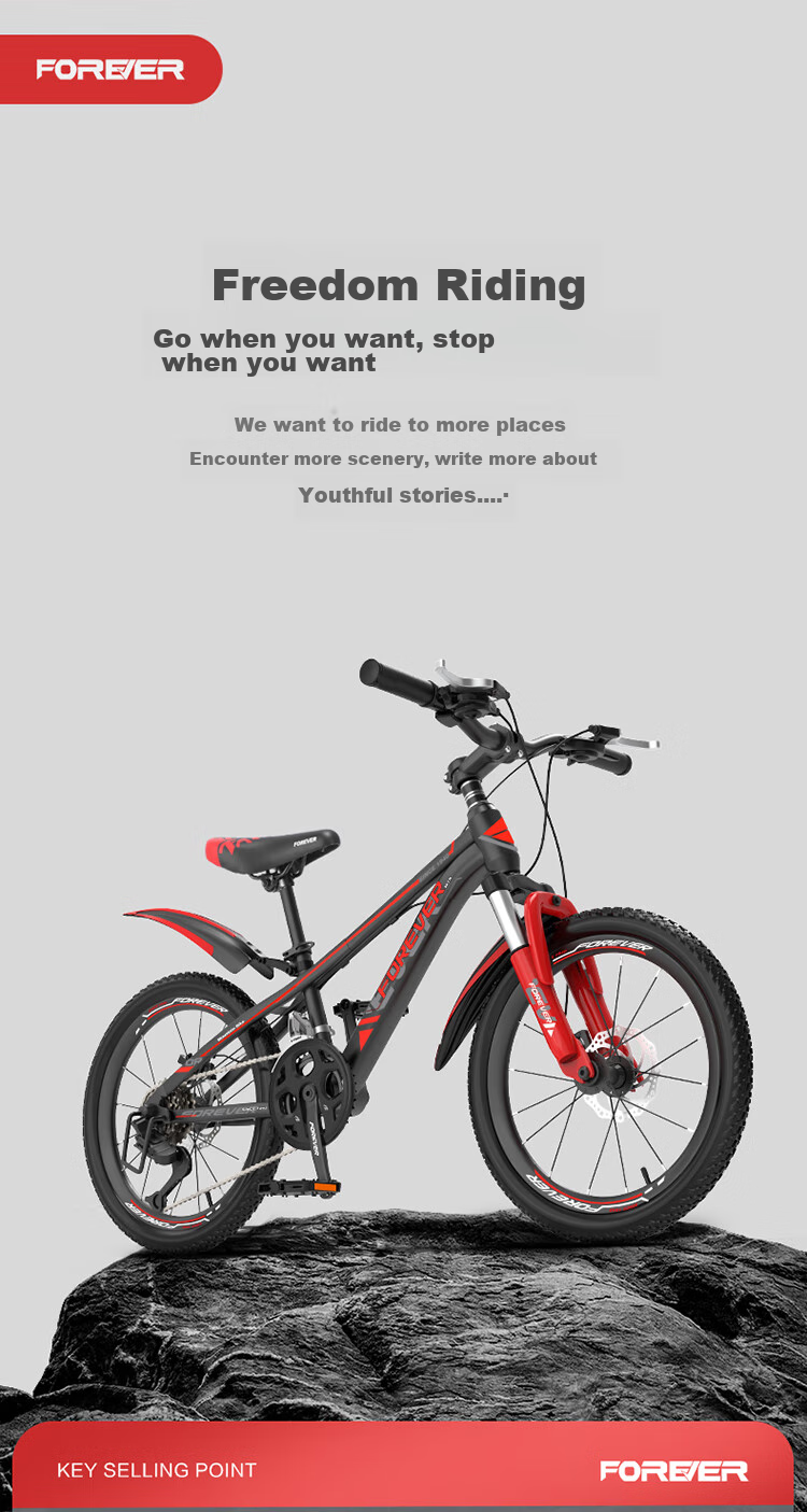 FOREVER Children's Bicycle, Boys And Girls Bike, Kids' Single-Speed Pedal Bike, Mountain Bike, Silver Color, 18 Inches 2