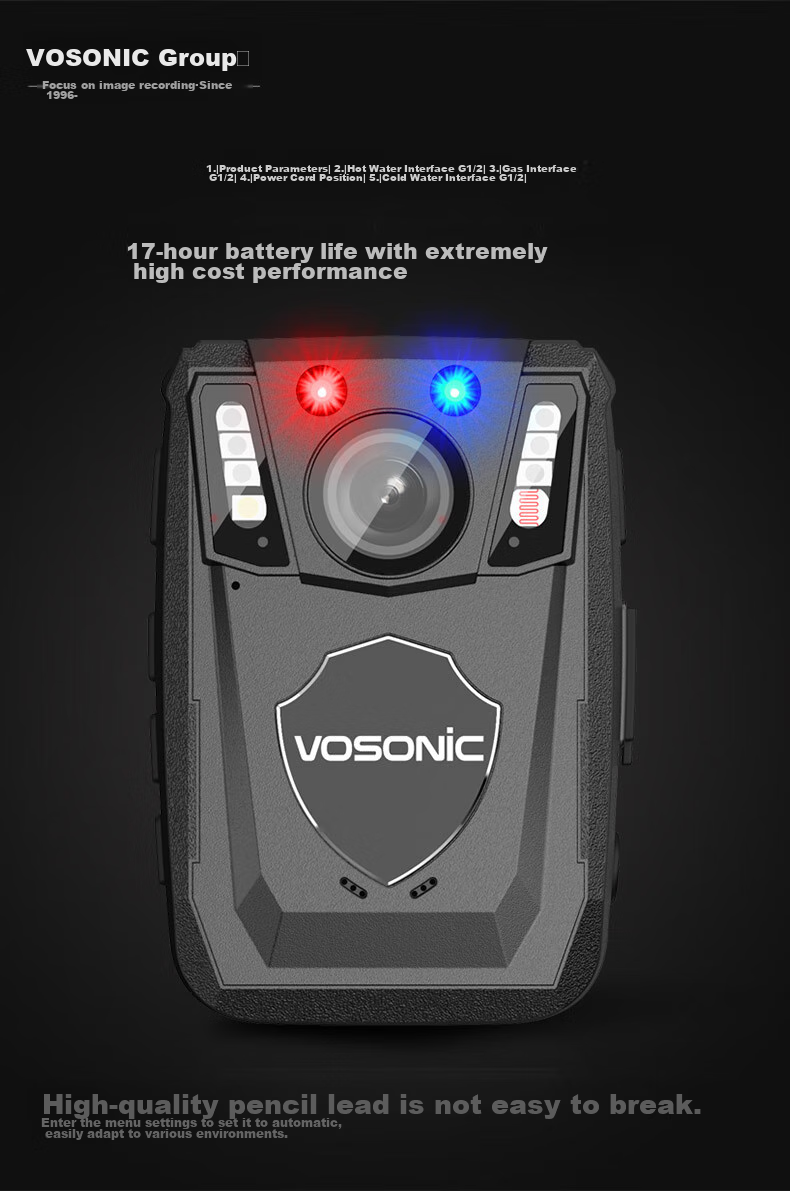 VOSONIC A1 128GB Law Enforcement Body Camera, High-Definition Camera, Chest-Mounted Mini Portable Audio And Video Recorder, Evidence Collection Device 4