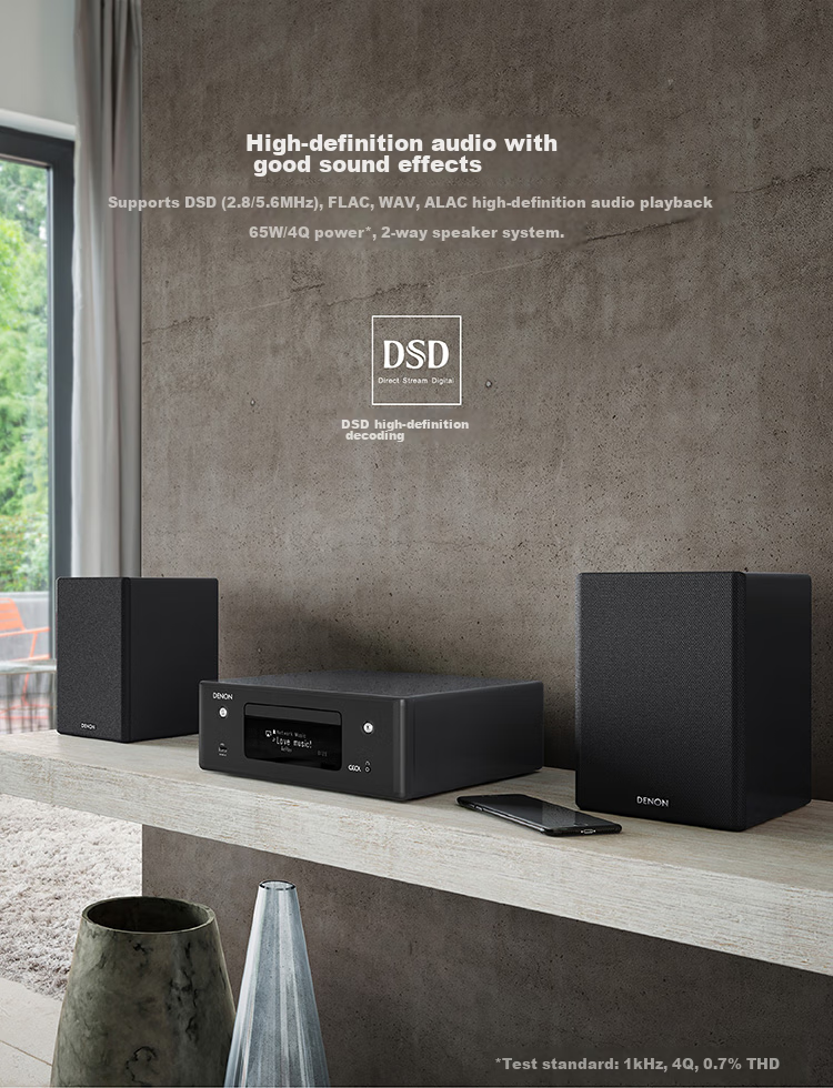 DENON SC-N10 Speakers, High-Fidelity Hi-Fi Audiophile-Grade Bookshelf Speakers, Black (Pair) 8