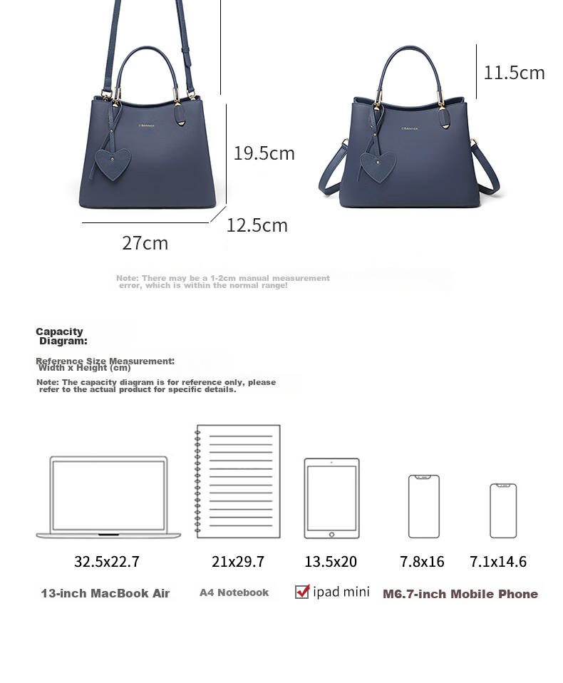 C.BANNER Leather Handbag, Women's Bag, Large Capacity Tote Bag, Mom's Shoulder Crossbody Bag, Brand Birthday Gift for Girlfriend on May 20 4