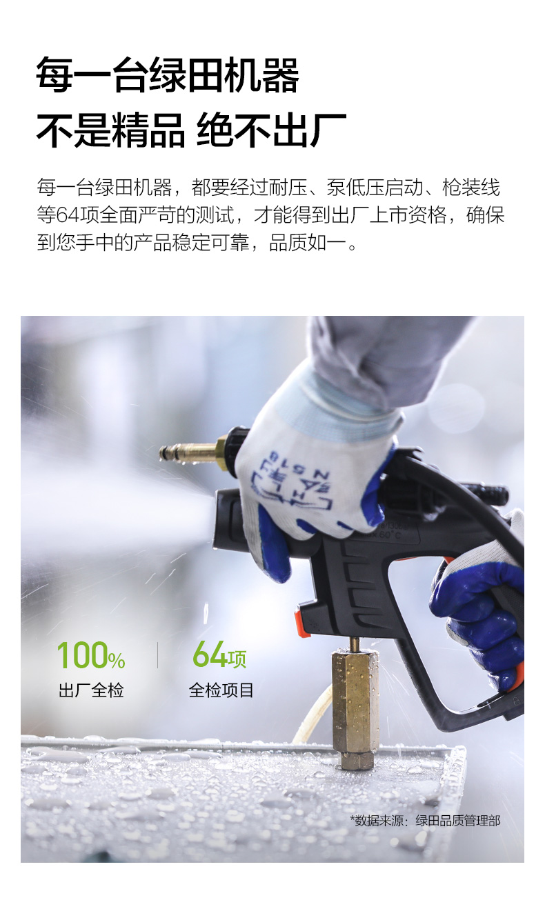 LUTIAN 绿田 洗车机 瓦力 标准版-1400W+泡沫壶+进出8米管 图9