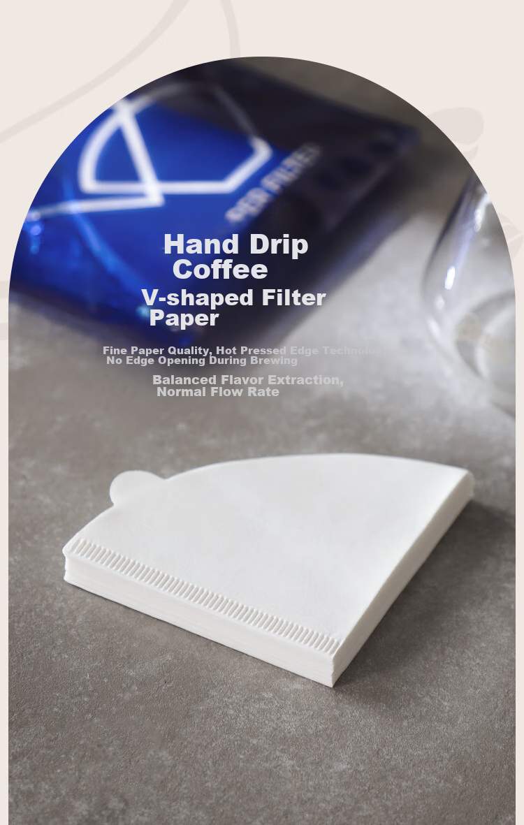 Bincoo Coffee Filter Paper, Pour-Over Coffee Fan-Shaped Filter Paper, Home Drip-Style American Coffee Maker Universal Filter Paper 4