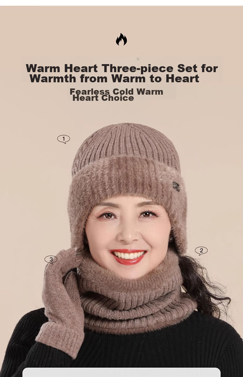 Hengyuanxiang Wool Hat for Women, Autumn And Winter Warmth, Middle-Aged And Elderly Wool Knitted Hat, Thickened, Birthday Gift for Mom Or Grandma 6