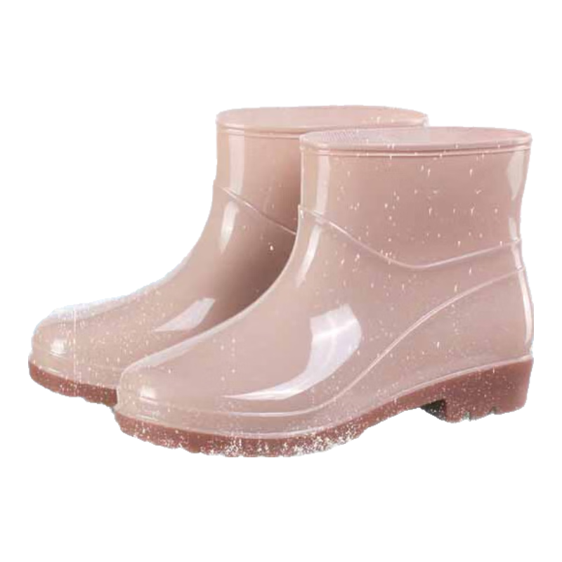 Sichen Colorful Women's High Tube Waterproof Non-Slip Rain Boots Kitchen Rain Shoes Lightweight Work Rubber Shoes Khaki Size 39