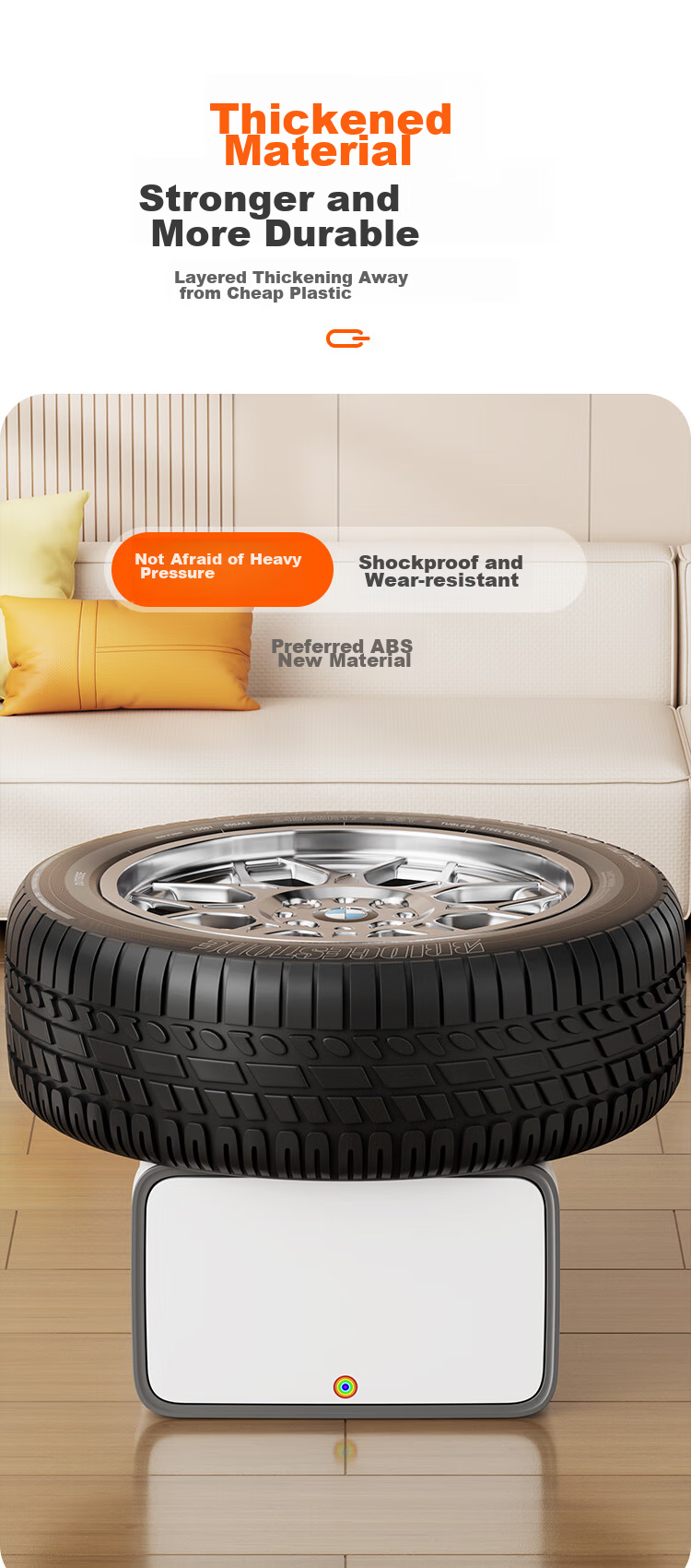 Jiabangshou Bathroom Toilet Push-Lid Trash Can, 15.1L Narrow Gap Garbage Bin, Large Size, for Kitchen, Bedroom, Living Room, Home Use, Popular Trendy Bi 15