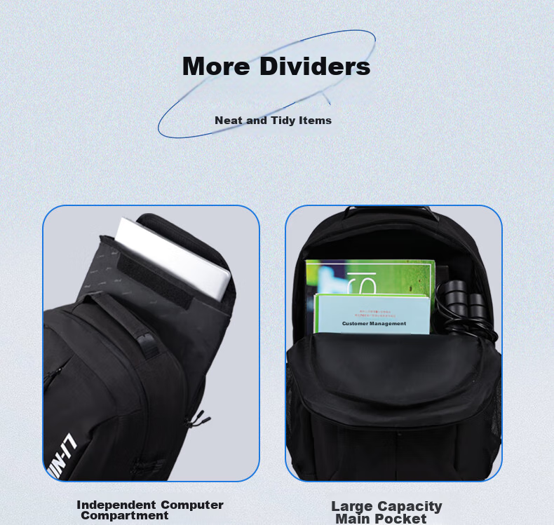 Li-Ning Backpack, High School Student Backpack, Unisex Shoulder Bag, Middle School Laptop Bag, Outdoor Travel Bag, Large Capacity Hiking Backpack, Black 10