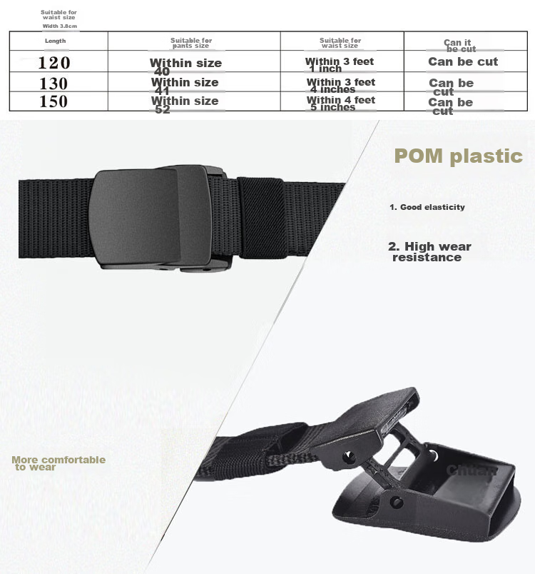 HALFEEL Canvas Belt for Men, Metal-Free Security-Friendly Automatic Buckle Casual Versatile Outdoor Leather Belt for Men And Women Pants Belt Military Training 2