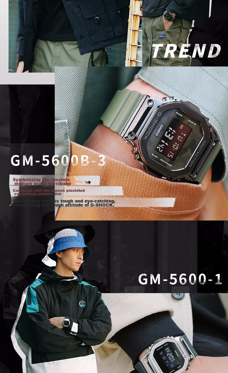 CASIO G-SHOCK Men's Small Square Classic Sports Digital Watch Gift Box GM-5600B-1 4