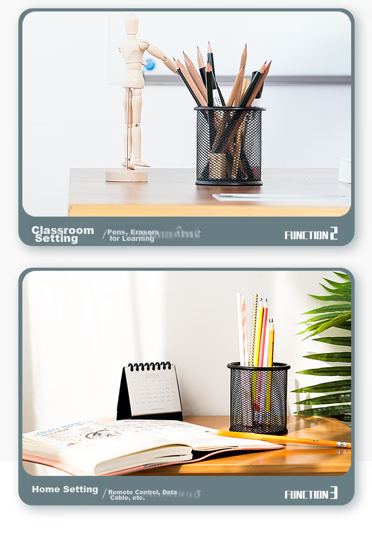 GuangBo Round Mesh Anti-Rust Metal Pen Holder, Creative Minimalist Desktop Storage, Office Supplies WZ5922 9