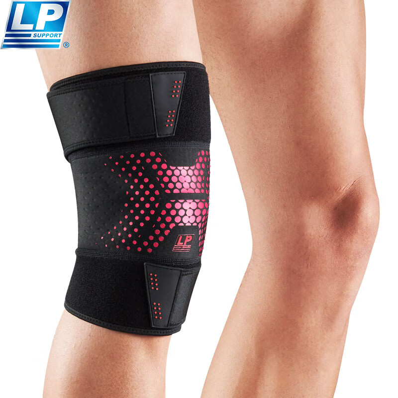 LP Knee Brace for Sports, Fitness, Basketball, Running, Badminton, Women's Hiking, Knee Joint Protection CT72 One Size Fits All Red
