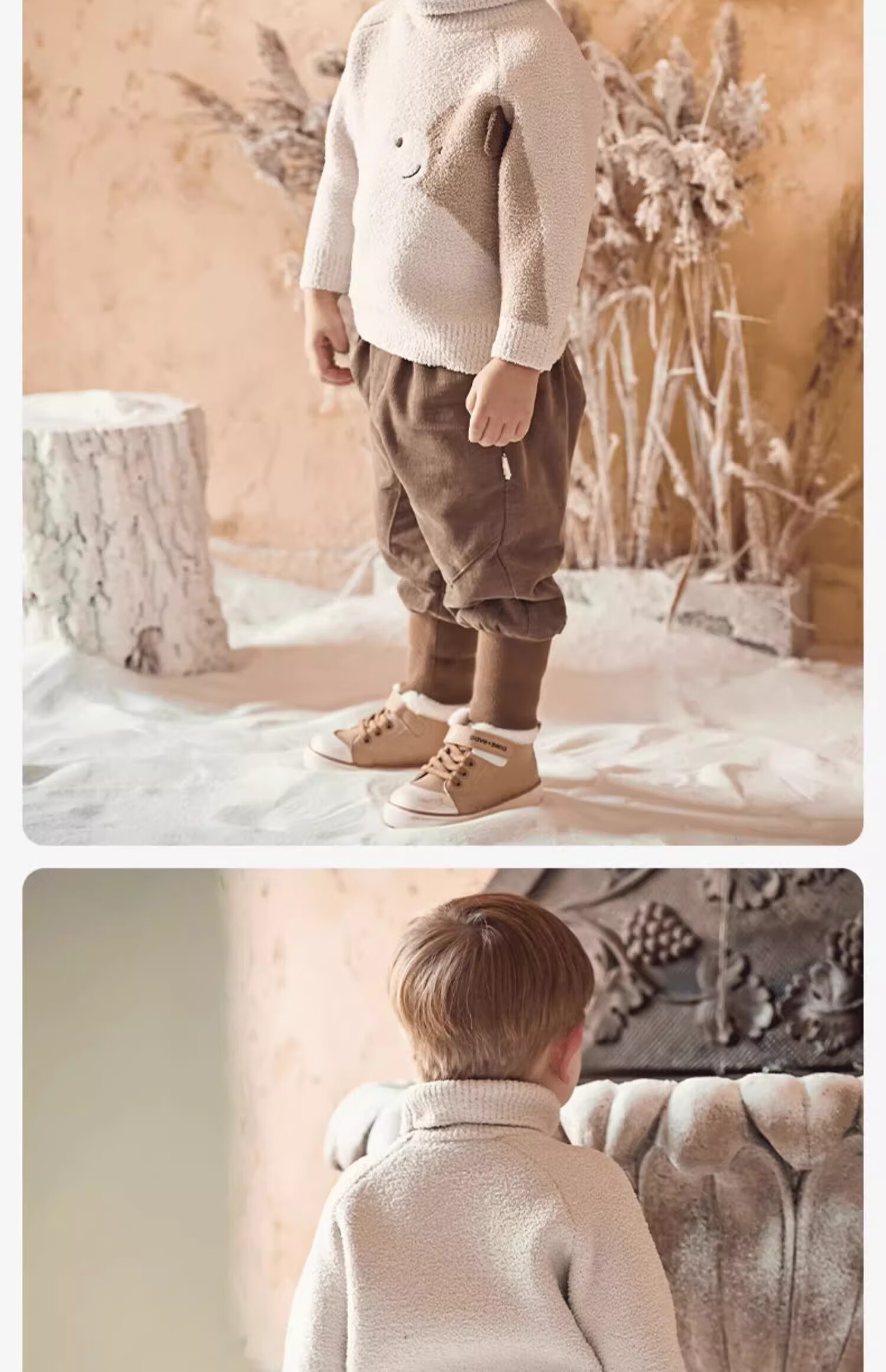 DAVE & BELLA Kids Turtleneck Sweater Autumn Winter Boys Cartoon Base Shirt Girls Chenille Top 2