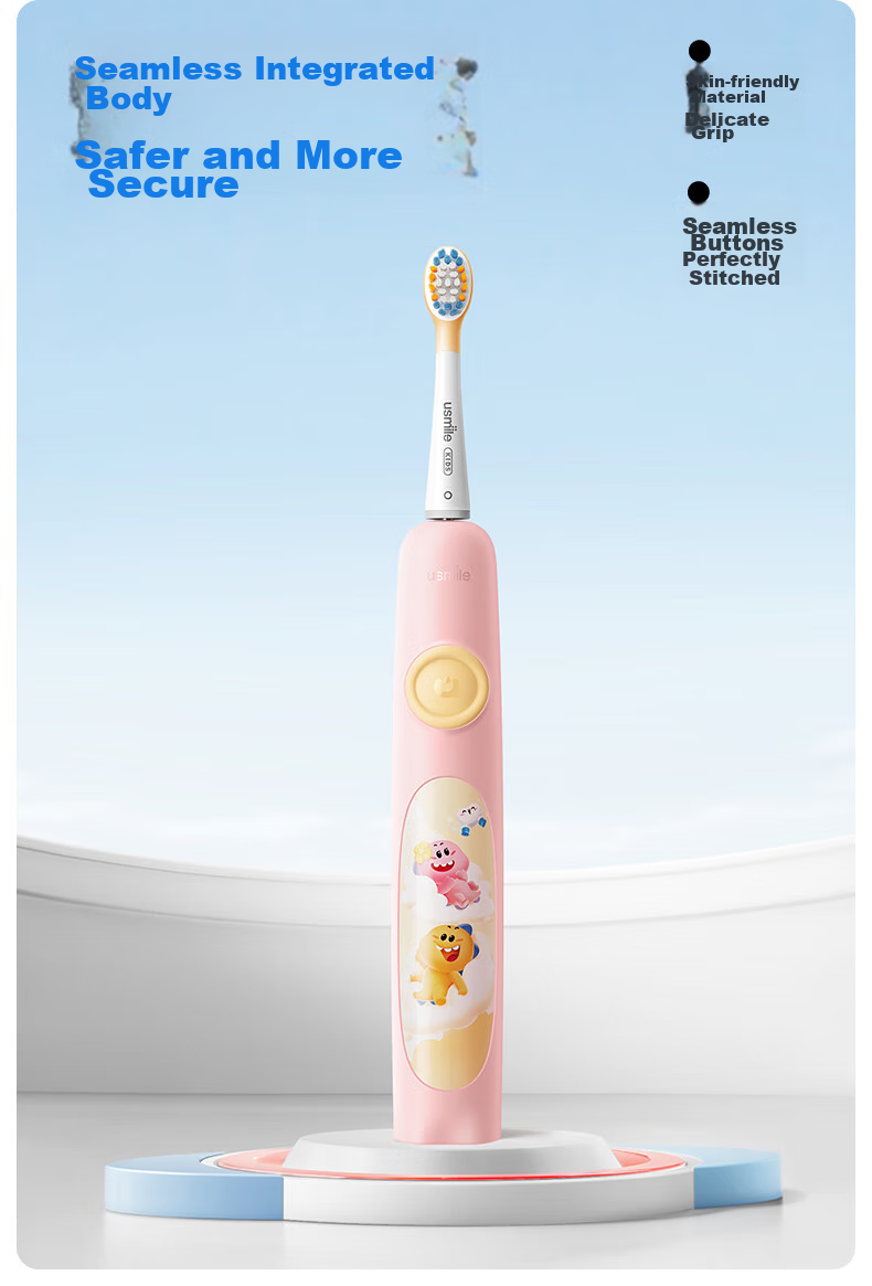 Usmile Children's Electric Toothbrush with Sonic Vibration, 120-Day Battery Life, A10 Phantom Blue, for Ages 3-12, Birthday Gift, Children's Present 8