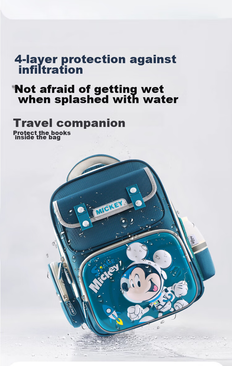 Disney Backpack for Primary School Boys Grades 1-4, Lightweight Spine-Protecting Shoulder Bag for Children And Girls, Red 9
