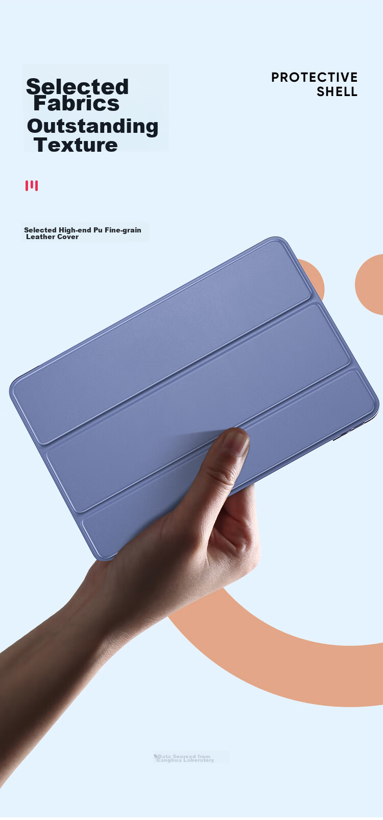 CangHua Compatible with IPad Air 2/1 Protective Case, 9.7 Inch Universal IPad 6/5 Protective Cover, Apple Tablet Tri-Fold Stand Ultra-Thin Full Protection Shockproof Case 6