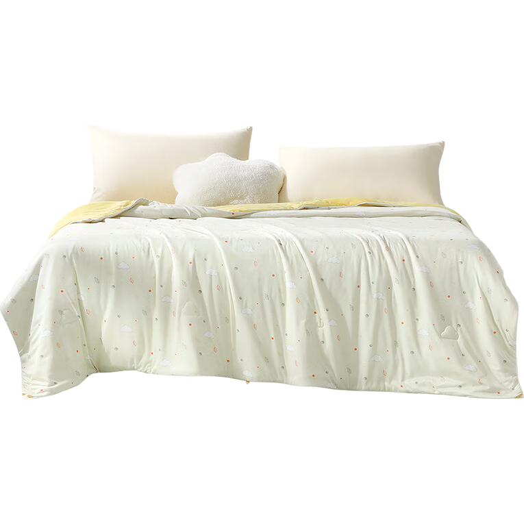 FUANNA Cooling Quilt Class A Antibacterial Air Conditioning Comforter Dual Temperature Sensing Summer Thin Single Bed Quilt for Dormitory, 152×210cm