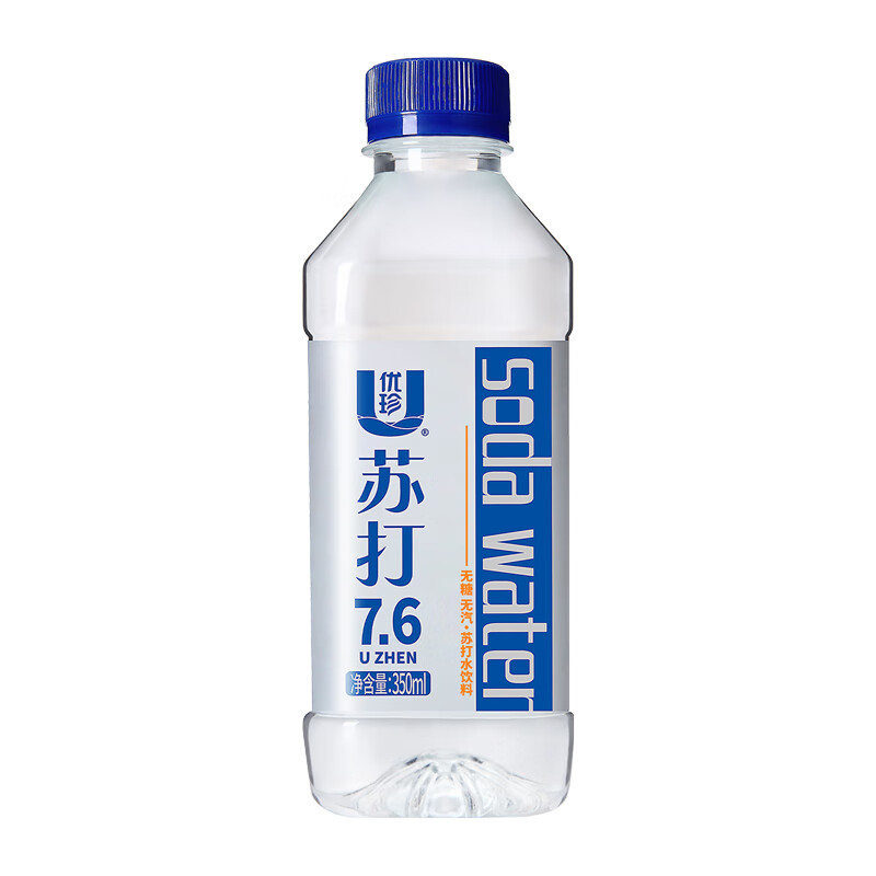优珍苏打水饮料 无糖无汽弱碱性水饮品 350ml*24瓶 整箱装