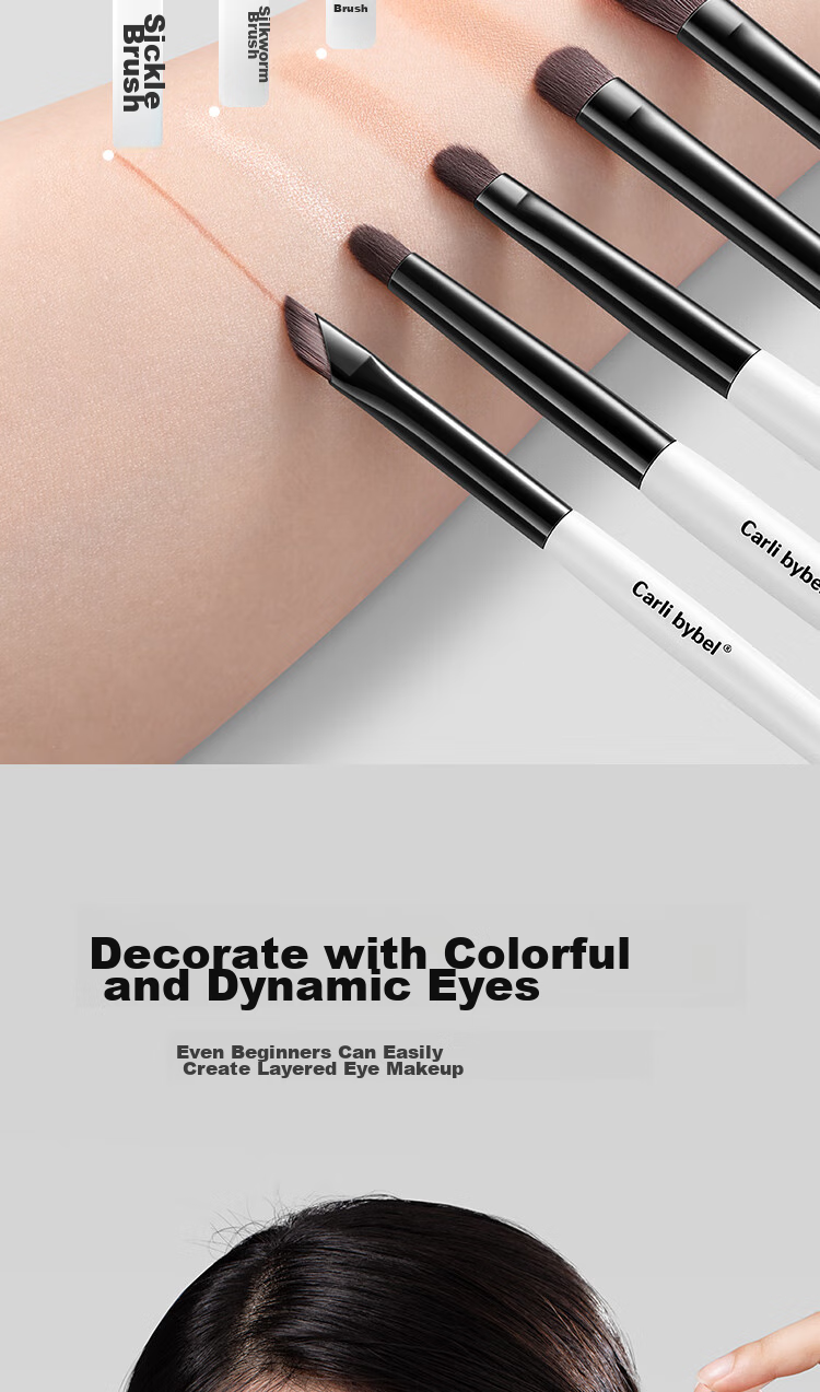 CARLI BYBEL Half-Shade Nose Shadow Animal Hair Brush for Slanted Nose, Nose Wing, Gradient Highlighting, Side Shadow Contouring, Sickle-Shaped Makeup Brush 10