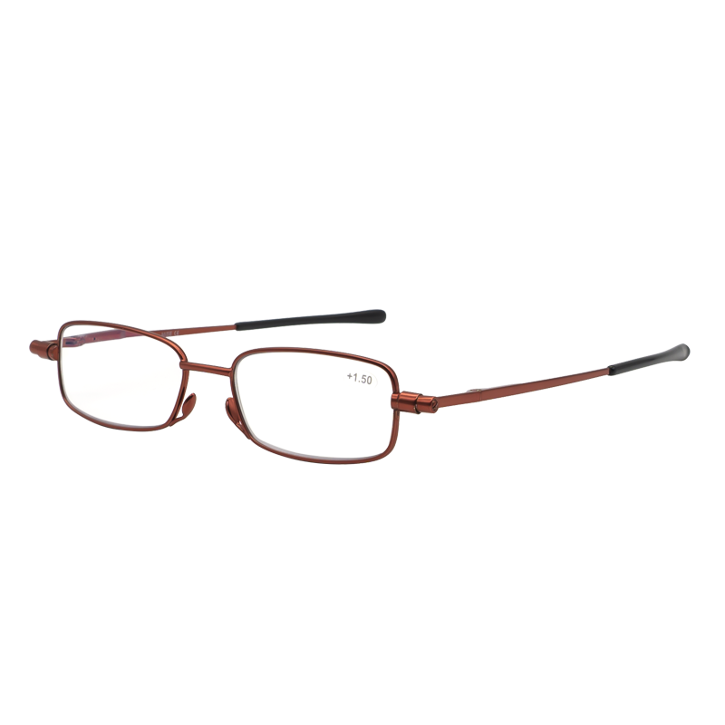 MUISE Anti-Blue Light Presbyopia Glasses Rotatable Foldable Lightweight HD M002R CO2 Noble Red 100 Degree / Under 50 Years