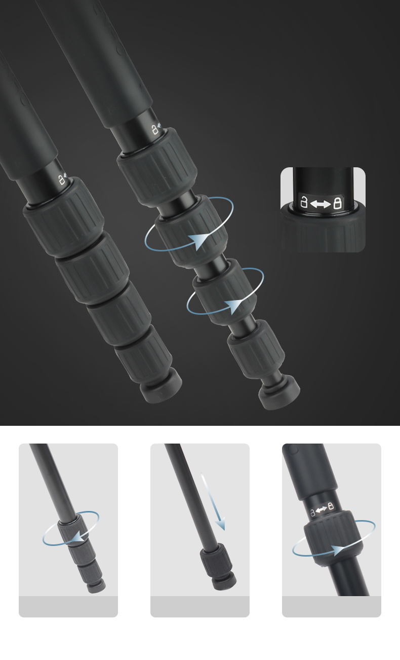Benro Tripod IF28C+ DSLR Tripod Head Canon Nikon Camera Super Strong Carbon Fiber Foldable Convertible Monopod 12
