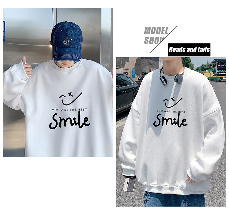 Foss Phil American Vintage Floral Embroidered Crewneck Sweatshirt Men Spring Autumn Loose Casual Top WY013 Obsidian Black 3XL 2