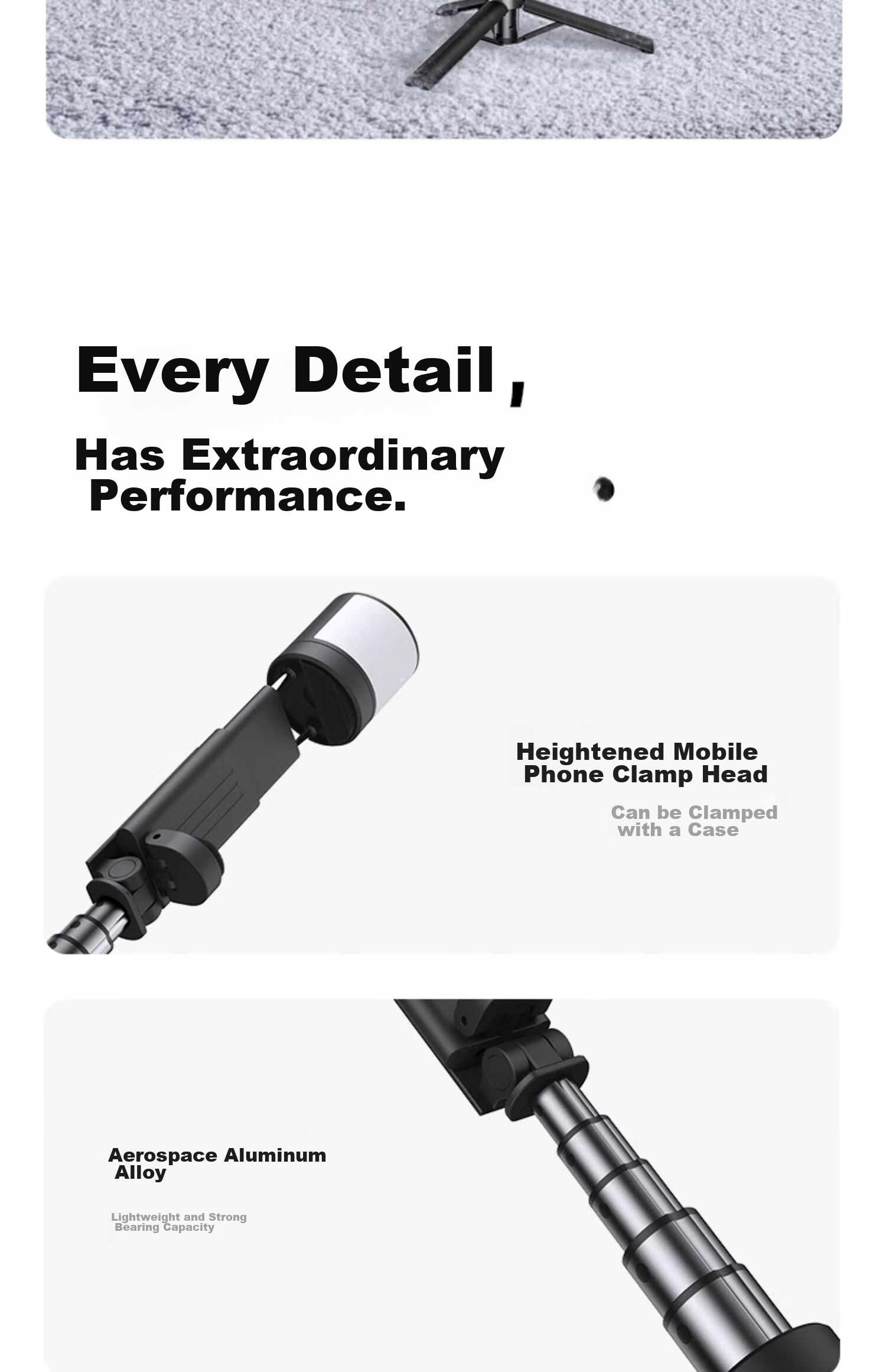 LINGCHEN Selfie Stick Tripod, Handheld Selfie Device, 360-Degree Rotation, Fully Automatic, Multifunctional, Anti-Shake, Phone Floor Stand, Outdoor Photography, Portable LC-Q12S Photography Handle 21