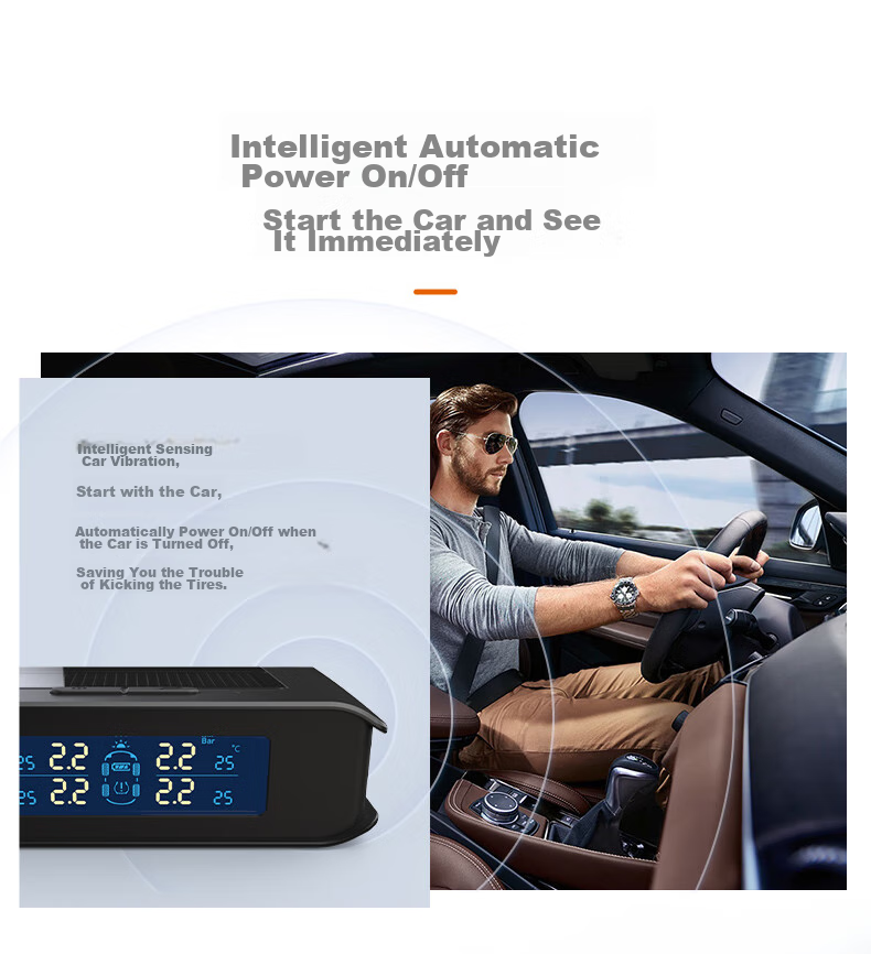 Victon Tire Pressure Monitoring System, External, Tire Pressure Gauge, Solar-Powered Wireless, Color Screen, T7LC, Black 7