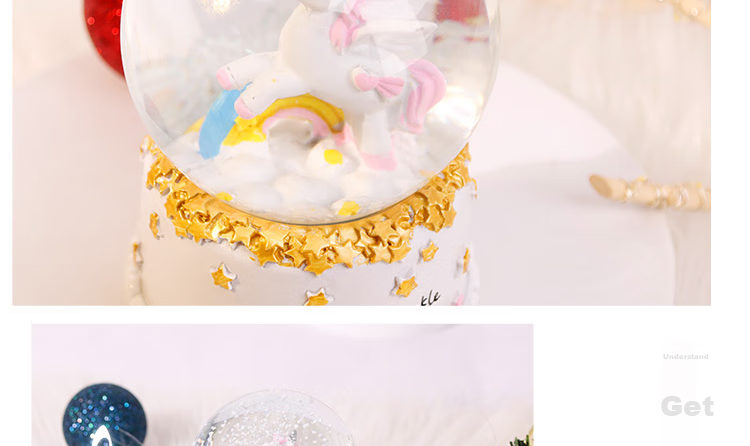 TaTanice Crystal Ball Music Box Desktop Ornament, Snow Globe Music Box, Children's Light-Up Toy, Birthday Gift for Boys And Girls 12